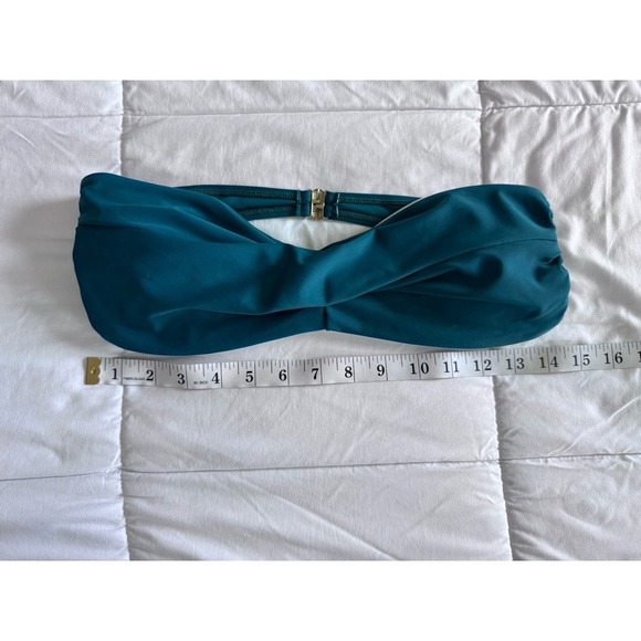 Victorias Secret Twist Front Strapless Large Bandeau Swim Bikini Top Blue - Picture 2 of 6